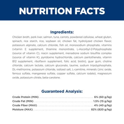 Show full view: Hill's Science Diet Adult Indoor Salmon & Vegetables Stew Wet Cat Food, 2.8-oz pouch, case of 24 slide 6 of 12