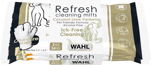 Show full view: Wahl Ick Free Coconut Cleaning Mitts Dog Grooming Wipes, 24 count slide 4 of 5