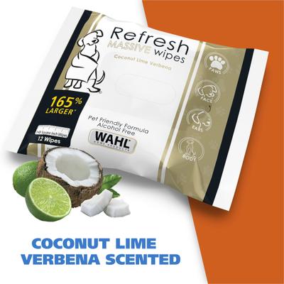 Show full view: Wahl Refresh Coconut Lime Verbena Massive Dog Grooming Wipes, 36 count slide 3 of 9