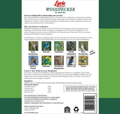 Show full view: Lyric Woodpecker No Waste Mix Wild Bird Food, 5-lb bag slide 2 of 10