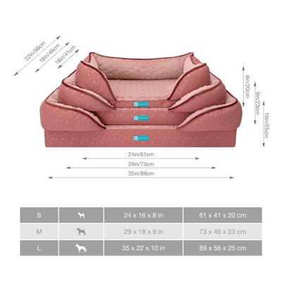 Show full view: Cozy Tails Orthopedic Bamboo Charcoal Infused Couch Dog Bed, Pink, Small slide 6 of 6