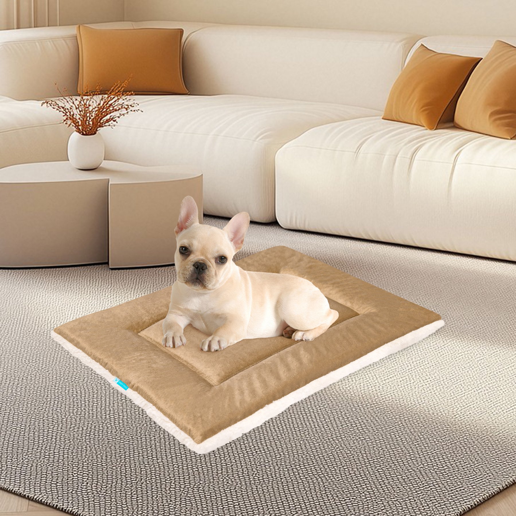 Cozy Tails Multi-Use Dog Mat, Tan, Small