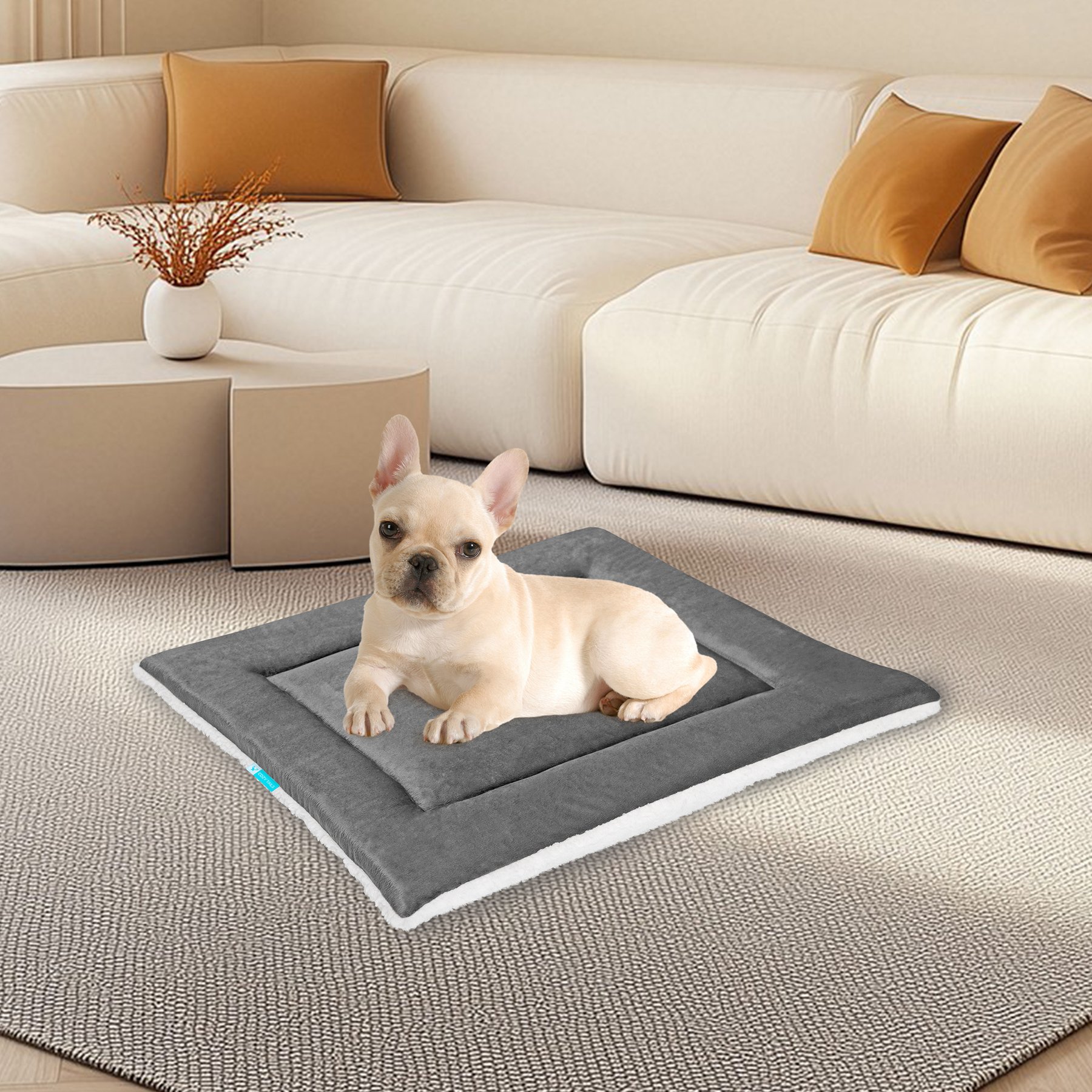 Cozy Tails Multi-Use Dog Mat, Grey, Large