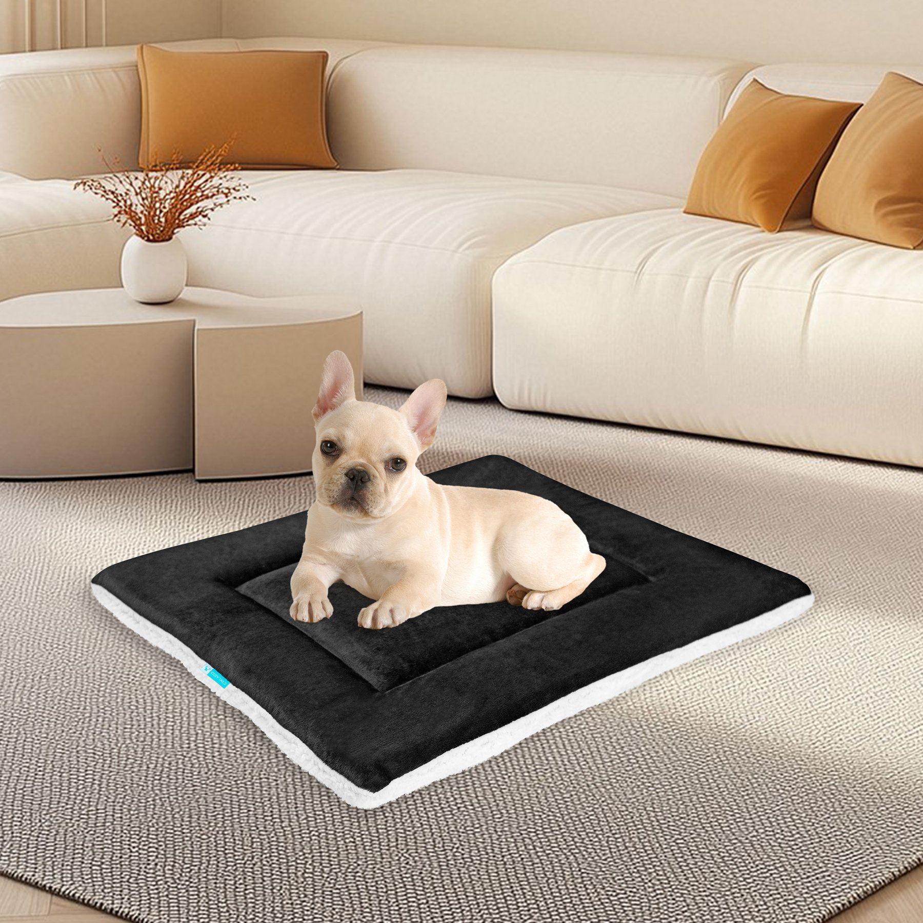 Cozy Tails Multi-Use Dog Mat, Black, Small