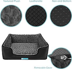 Cozy Tails Orthopedic Memory Foam Dog Bed, Black, Small slide 2 of 7