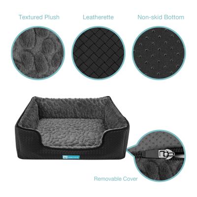 Show full view: Cozy Tails Orthopedic Memory Foam Dog Bed, Black, Medium slide 6 of 8