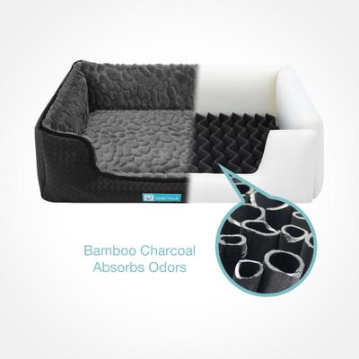 Show full view: Cozy Tails Orthopedic Memory Foam Dog Bed, Black, Medium slide 5 of 8