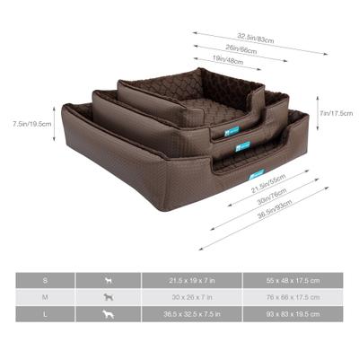 Show full view: Cozy Tails Orthopedic Memory Foam Dog Bed, Brown, Medium slide 7 of 8