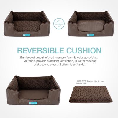 Show full view: Cozy Tails Orthopedic Memory Foam Dog Bed, Brown, Medium slide 6 of 8