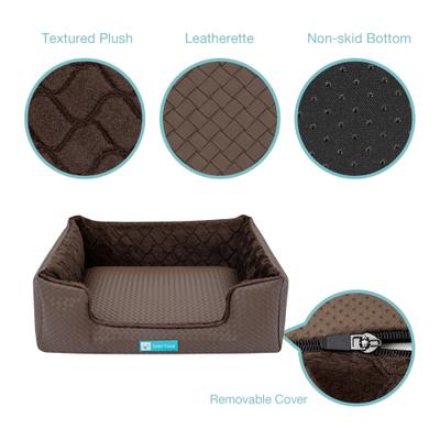 Show full view: Cozy Tails Orthopedic Memory Foam Dog Bed, Brown, Medium slide 5 of 8