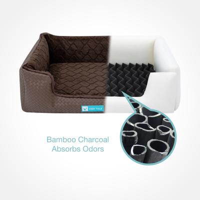 Show full view: Cozy Tails Orthopedic Memory Foam Dog Bed, Brown, Medium slide 4 of 8