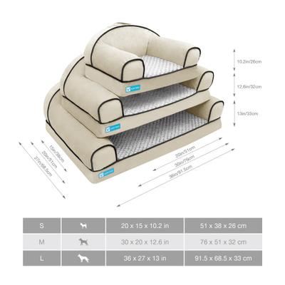 Show full view: Cozy Tails Lavender Infused Orthopedic Memory Foam Sofa Couch Dog Bed, Tan, Large slide 9 of 9