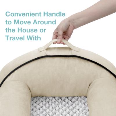 Show full view: Cozy Tails Lavender Infused Orthopedic Memory Foam Sofa Couch Dog Bed, Tan, Large slide 8 of 9