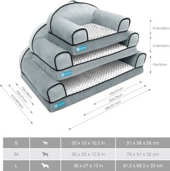 Cozy Tails Lavender Infused Orthopedic Memory Foam Sofa Couch Dog Bed, Grey, Small slide 2 of 7