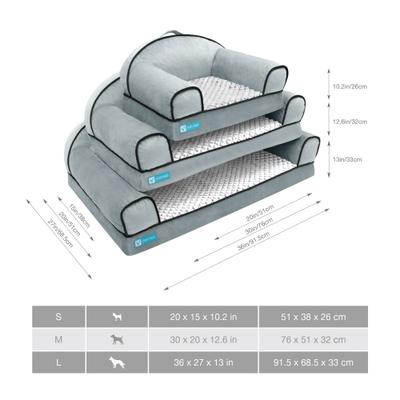 Show full view: Cozy Tails Lavender Infused Orthopedic Memory Foam Sofa Couch Dog Bed, Grey, Small slide 7 of 7