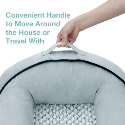 Show full view: Cozy Tails Lavender Infused Orthopedic Memory Foam Sofa Couch Dog Bed, Grey, Small slide 6 of 7