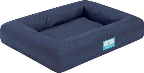 Show full view: Cozy Tails Waterproof Orthopedic Memory Foam Nest Dog Bed with Removable Cover, Navy, Small slide 2 of 6