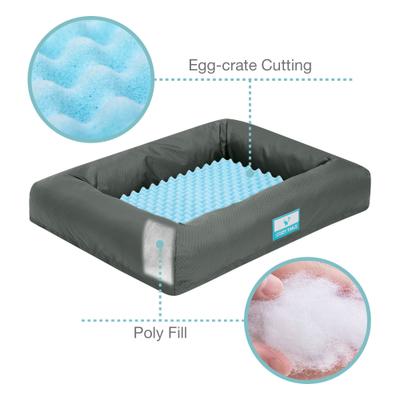 Show full view: Cozy Tails Waterproof Orthopedic Memory Foam Nest Dog Bed with Removable Cover, Grey, Large slide 3 of 6