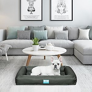 Cozy Tails Waterproof Orthopedic Memory Foam Nest Dog Bed with Removable Cover, Grey, Large