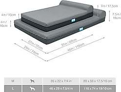 Cozy Tails Single Bolster Orthopedic Memory Foam Dog Bed, Grey, Large slide 2 of 6