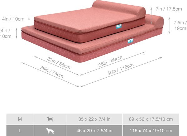 Cozy Tails Single Bolster Orthopedic Memory Foam Dog Bed