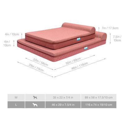 Show full view: Cozy Tails Single Bolster Orthopedic Memory Foam Dog Bed, Pink, Large slide 6 of 6