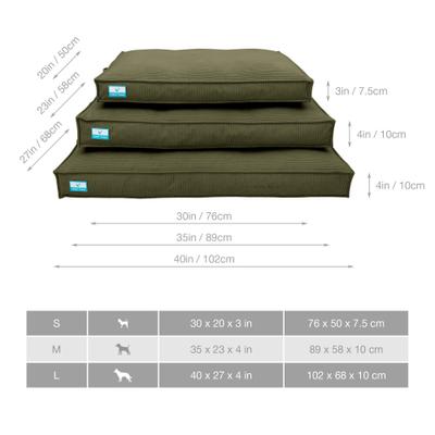 Show full view: Cozy Tails Waterproof Liner Orthopedic Shredded Memory Foam Dog Bed with Removable Cover, Green, Medium slide 6 of 6