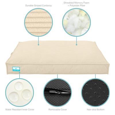 Show full view: Cozy Tails Waterproof Liner Orthopedic Shredded Memory Foam Dog Bed with Removable Cover, Beige, Large slide 4 of 7