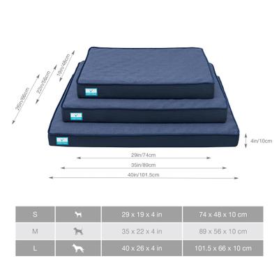 Show full view: Cozy Tails Bamboo Charcoal Orthopedic Memory Foam Egg Crate Dog Bed, Navy, Large slide 8 of 8