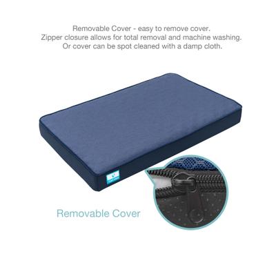 Show full view: Cozy Tails Bamboo Charcoal Orthopedic Memory Foam Egg Crate Dog Bed, Navy, Large slide 5 of 8