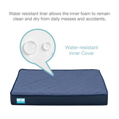 Show full view: Cozy Tails Bamboo Charcoal Orthopedic Memory Foam Egg Crate Dog Bed, Navy, Large slide 6 of 8