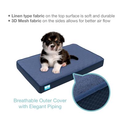 Show full view: Cozy Tails Bamboo Charcoal Orthopedic Memory Foam Egg Crate Dog Bed, Navy, Large slide 3 of 8