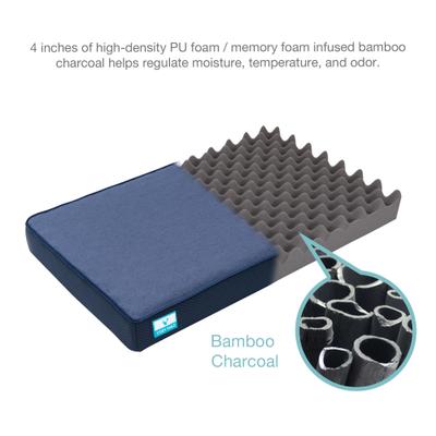 Show full view: Cozy Tails Bamboo Charcoal Orthopedic Memory Foam Egg Crate Dog Bed, Navy, Large slide 2 of 8