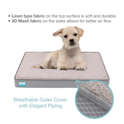 Show full view: Cozy Tails Bamboo Charcoal Orthopedic Memory Foam Egg Crate Dog Bed, Grey, Large slide 7 of 9
