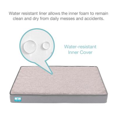 Show full view: Cozy Tails Bamboo Charcoal Orthopedic Memory Foam Egg Crate Dog Bed, Grey, Large slide 4 of 9