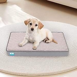 Cozy Tails Bamboo Charcoal Orthopedic Memory Foam Egg Crate Dog Bed, Grey, Large