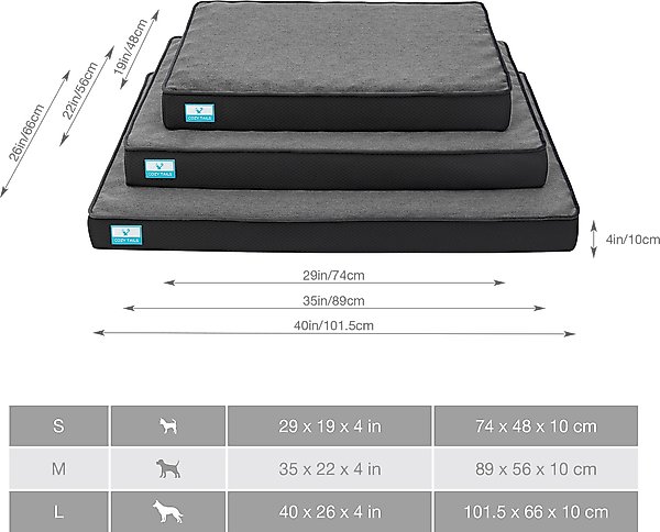 Show full view: Cozy Tails Bamboo Charcoal Orthopedic Memory Foam Egg Crate Dog Bed, Charcoal, Small slide 8 of 8