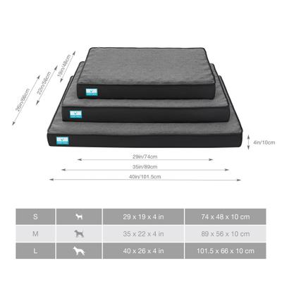 Show full view: Cozy Tails Bamboo Charcoal Orthopedic Memory Foam Egg Crate Dog Bed, Charcoal, Medium slide 9 of 9