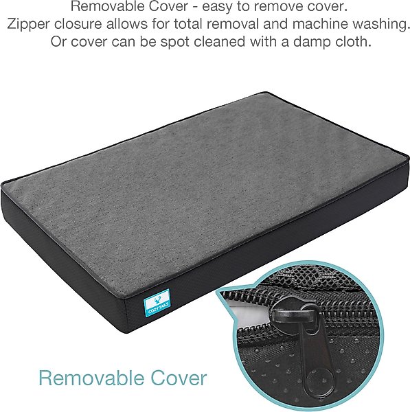 Show full view: Cozy Tails Bamboo Charcoal Orthopedic Memory Foam Egg Crate Dog Bed, Charcoal, Small slide 5 of 8