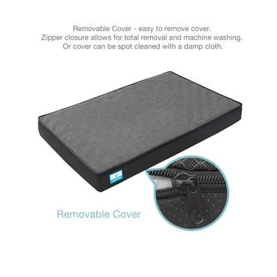 Show full view: Cozy Tails Bamboo Charcoal Orthopedic Memory Foam Egg Crate Dog Bed, Charcoal, Medium slide 6 of 9