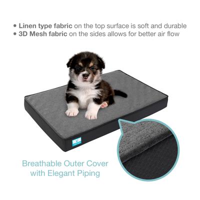 Show full view: Cozy Tails Bamboo Charcoal Orthopedic Memory Foam Egg Crate Dog Bed, Charcoal, Medium slide 4 of 9