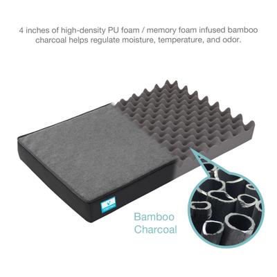Show full view: Cozy Tails Bamboo Charcoal Orthopedic Memory Foam Egg Crate Dog Bed, Charcoal, Medium slide 3 of 9