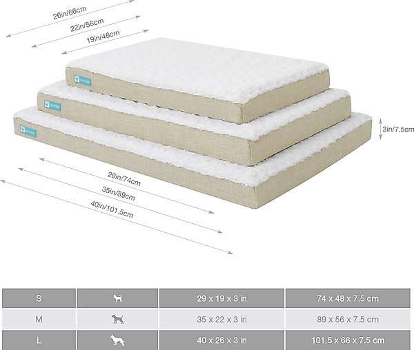 Show full view: Cozy Tails 3D Sea Wave Orthopedic Mattress Dog Bed, Tan, Large slide 8 of 9