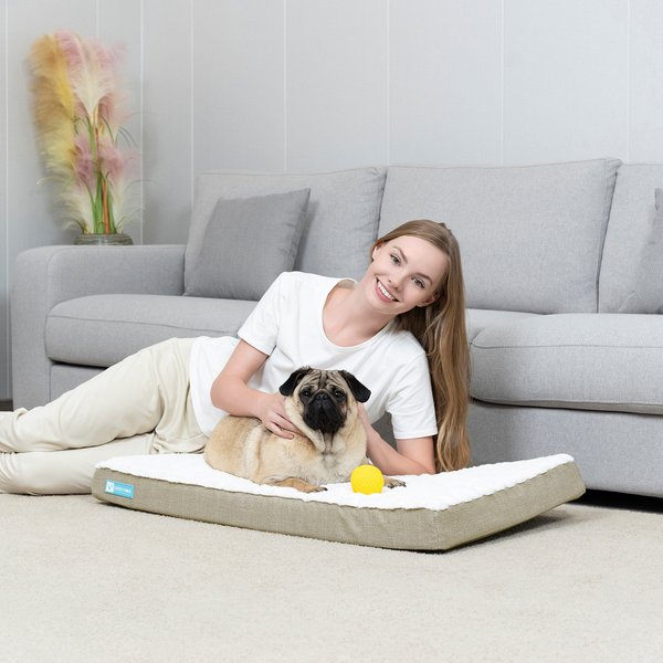 Show full view: Cozy Tails 3D Sea Wave Orthopedic Mattress Dog Bed, Tan, Large slide 3 of 9