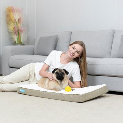 Show full view: Cozy Tails 3D Sea Wave Orthopedic Mattress Dog Bed, Tan, Small slide 3 of 9