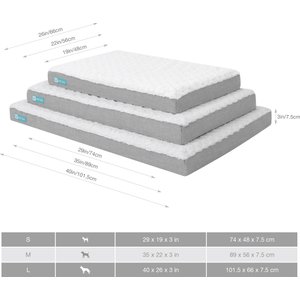 Cozy Tails 3D Sea Wave Orthopedic Mattress Dog Bed, Grey, Large