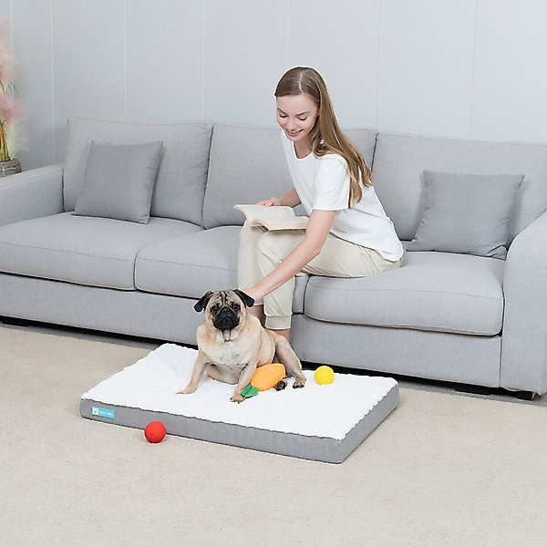 Show full view: Cozy Tails 3D Sea Wave Orthopedic Mattress Dog Bed, Grey, Small slide 3 of 9