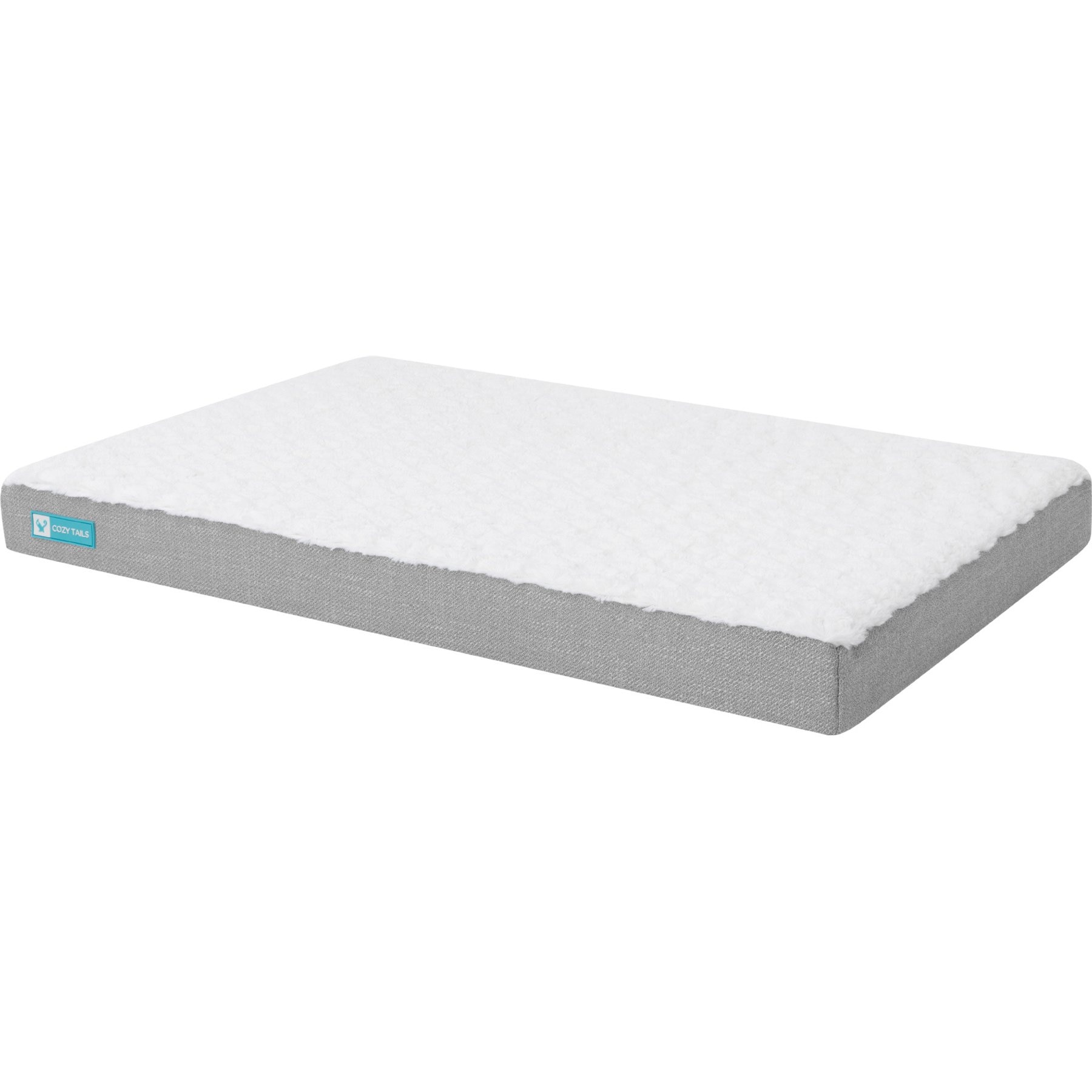 Cozy Tails 3D Sea Wave Orthopedic Mattress Dog Bed, Grey, Large