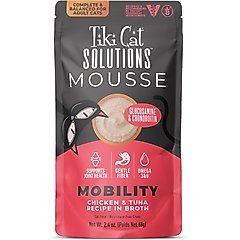 Tiki Cat Solutions Mousse Mobility Grain-Free Wet Cat Food, 2.4-oz pouch, case of 12