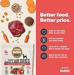 Because It's Better Real Beef & Veggies Slow Baked & Air-Dried Dog Food, 3-lb bag slide 2 of 7